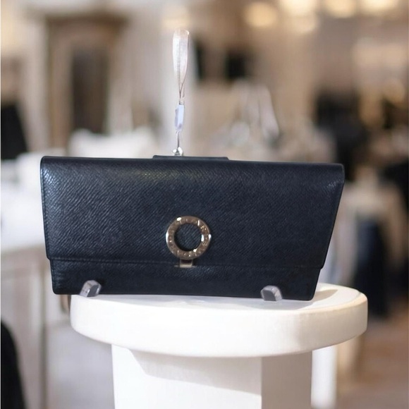 BVLGARI Handbags - Bvlgari Bvlgari continental wallet in black leather